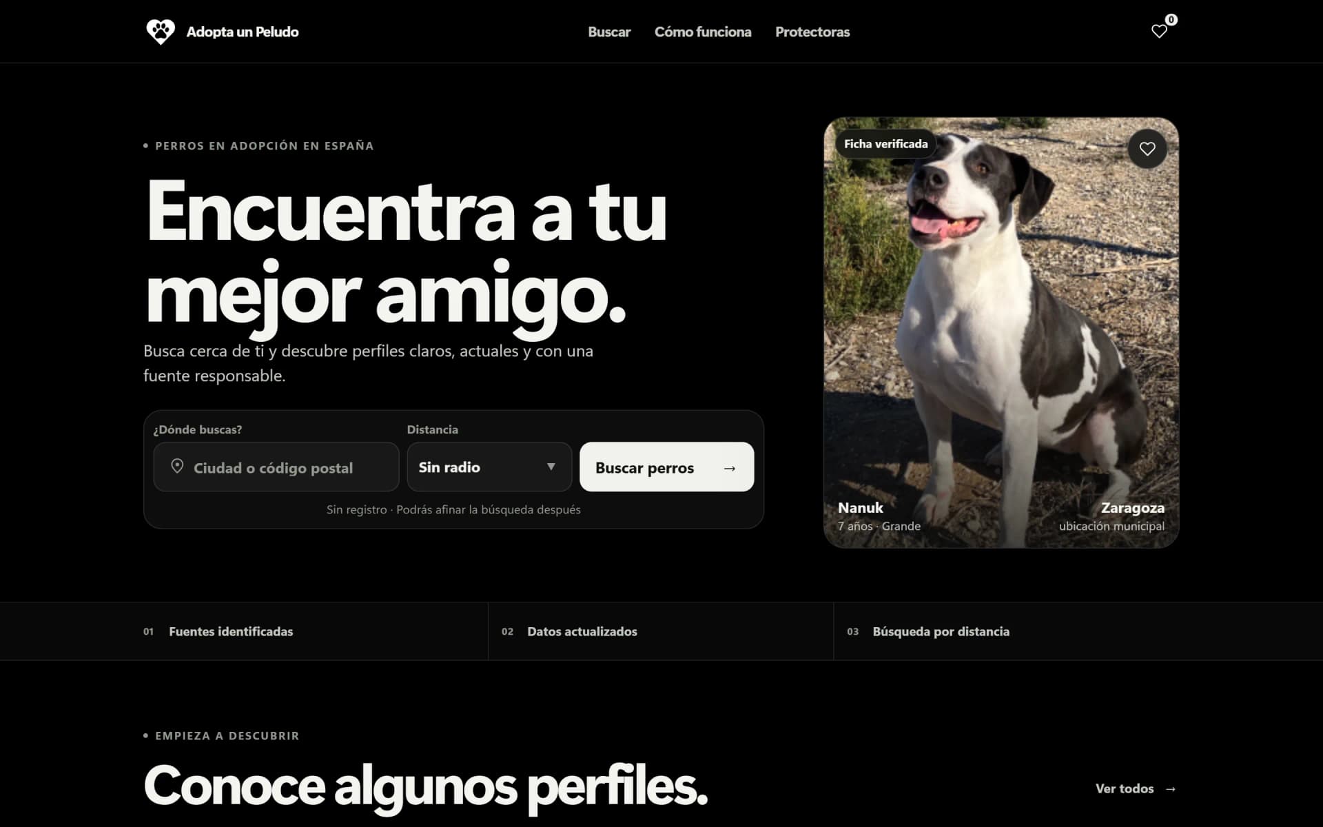Captura de AdoptaUnPeludo en escritorio