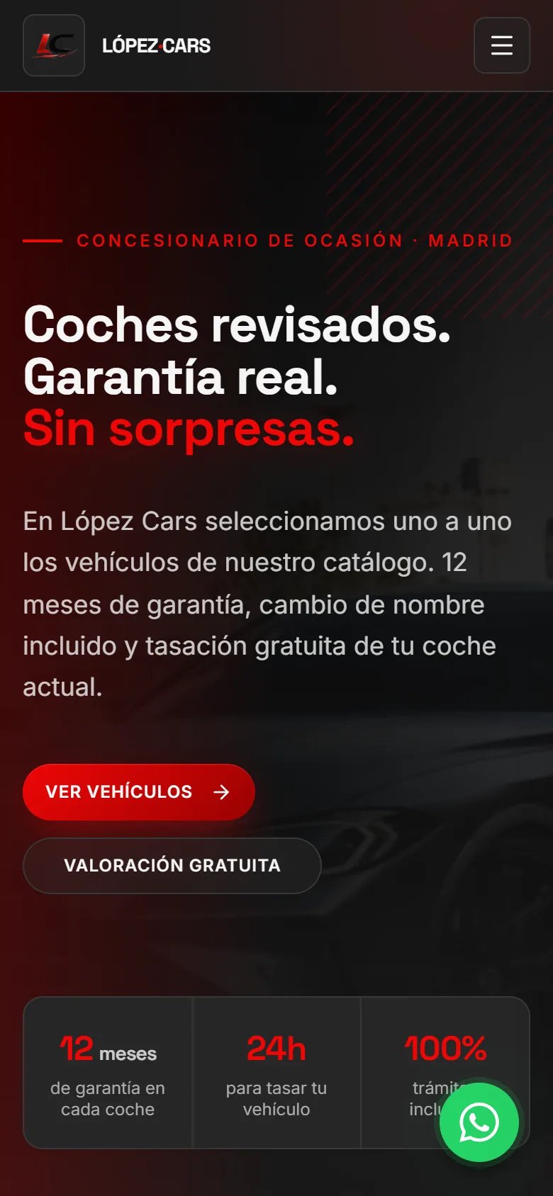 LopezCars on mobile