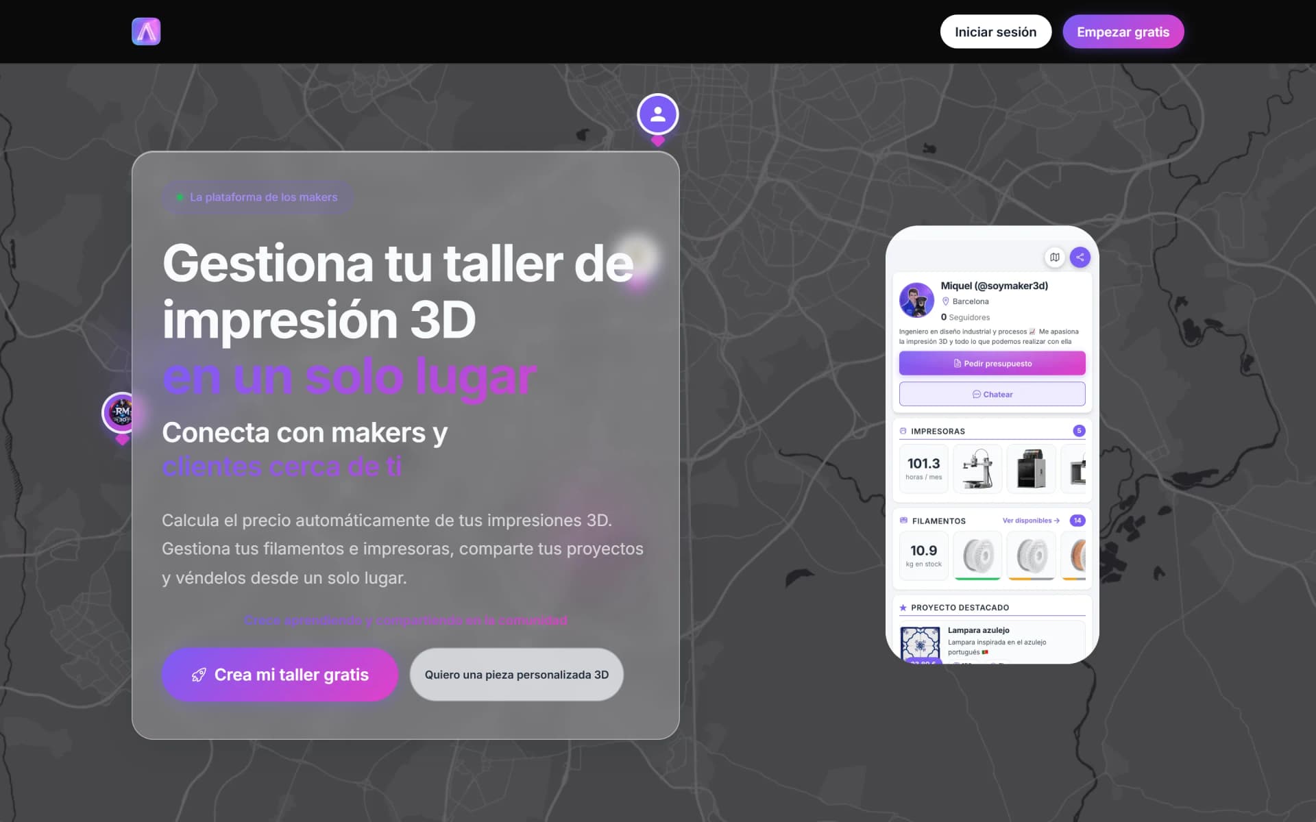 Captura de MakerUp en escritorio