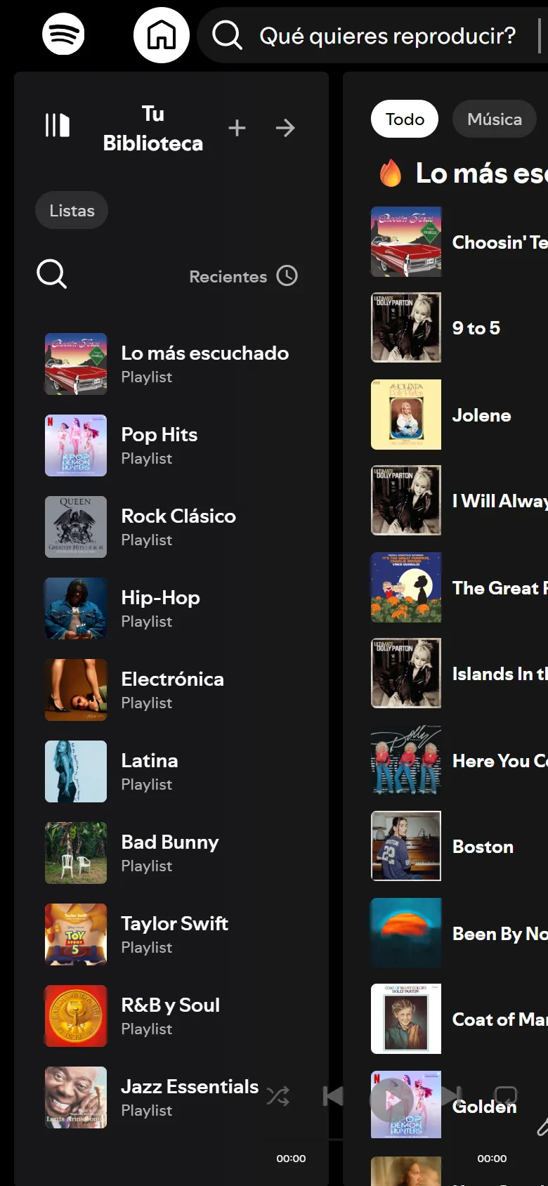 Spotify Clone on mobile